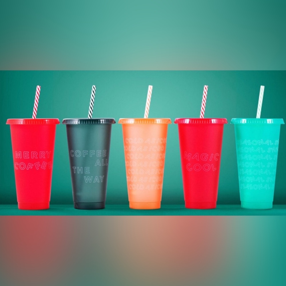 🎄STARBUCKS Holiday Christmas Reusable Cold Cup 5 Pack 2019 Set Limited Edition